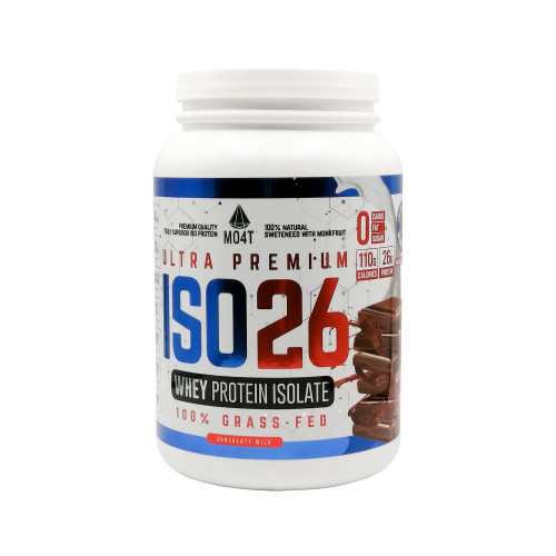 MOMOF4TRANSFORM MO4T Grass Fed Whey Protein Isolate Powder, Naturally Sweetened with Monk Fruit, 1.6 Pounds, 24 Serving. Natural Chocolate Flavor