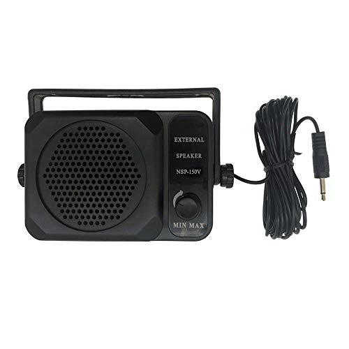 Red-Fire 3.5mm Jack Adjustable Volume Communication Ham Mini External Speaker Compatible with Walkie Talkie Kenwood Motorola Yaesu Midland Icom HYT Mobile Transceiver Two Way CB Radio