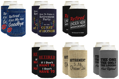 Funny Retirement Gift Beer Coolie Bundle Retirement Party Gag Gift 12 Pack Can Coolie Drink Coolers Coolies Multi