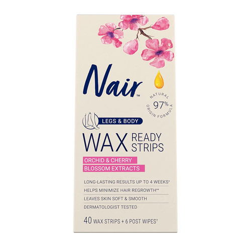 Nair Hair Remover Wax Ready- Strips 40 Count Legs/Body (6 Pack)
