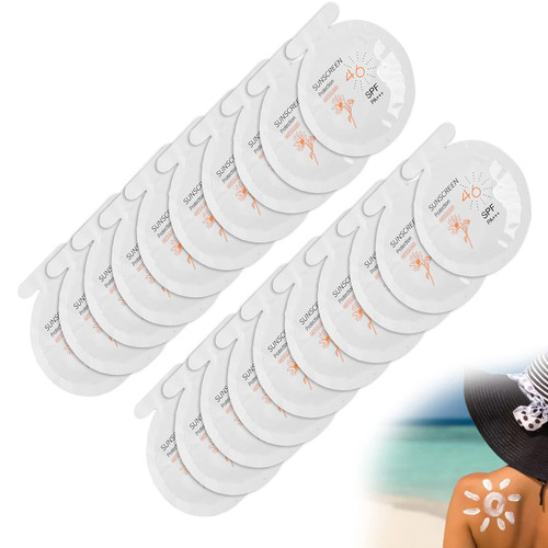 Sunscreen Travel Moisturizing Sunscreen Waterproof Sweatproof Refreshing Sunscreen SPF46+ 3ml X 20 Bags