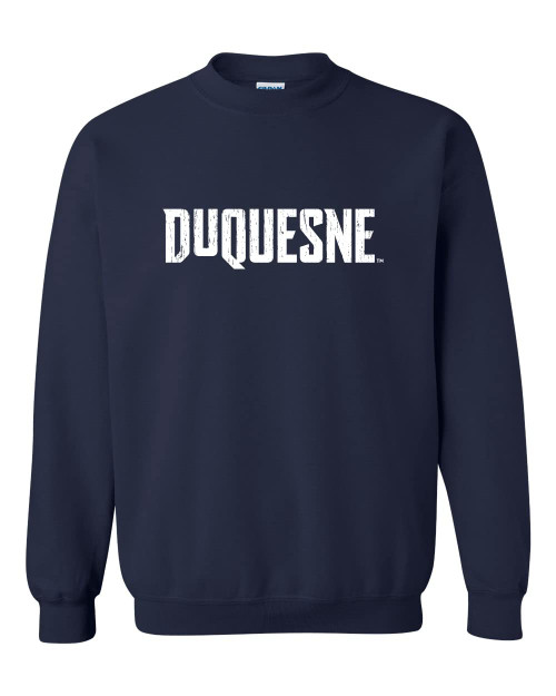 CreateMyTee | Vintage Duquesne Dukes Crewneck Sweatshirt (Navy, X-Large)