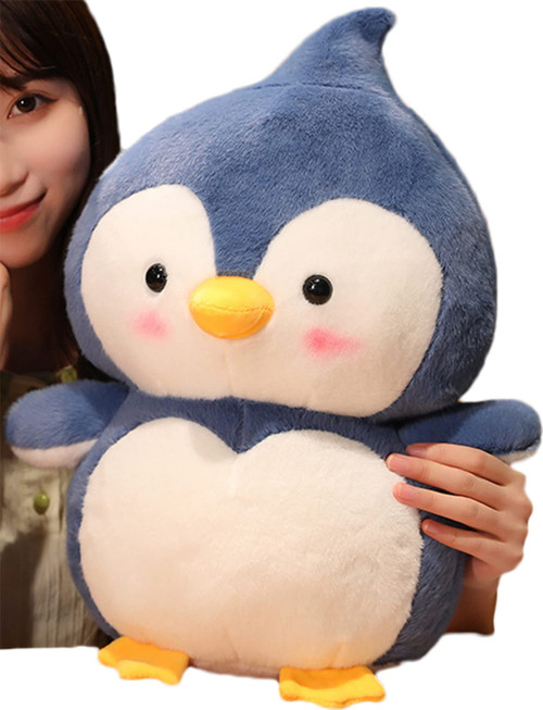 Cute Soft Penguin Stuffed Animals Penguin Plush Toys Penguin Plushies Throw Pillow Penguin Hugging Cuddly Penguin Doll Gift for Kids and Lovers in Birthday, Christmas, Valentine (Navy, 18-Inch)