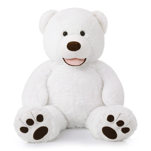 MorisMos Giant Teddy Bear 39 Inch Big Teddy Bear Plush Stuffed Animals with Footprints White MorisMos Giant Teddy Bear 39 Inch Big Teddy Bear Plush Stuffed Animals with Footprints White