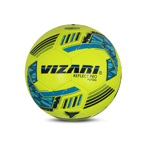 Vizari Reflect Pro Premium Indoor Soccer Ball - Size 4 Futsal Ball | Hand-Stitched, Shiny TPU Cover Film | Perfect for Futsal and Indoor Soccer Games (Standard, Lime Yellow)