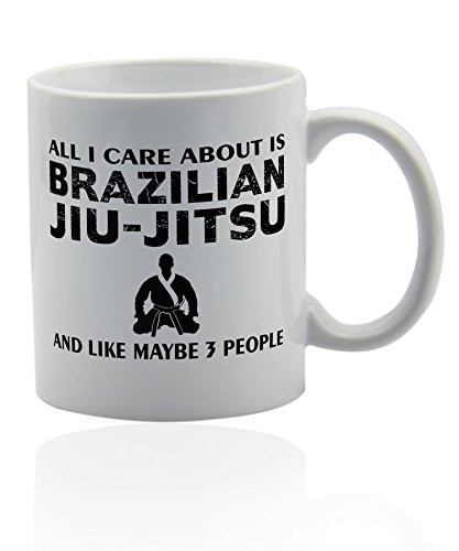 Brazilian jiu-jitsu BJJ mug for coffee or tea 11 oz. Jiu jitsu funny gag joke gift cup. Thank you appreciation gifts.