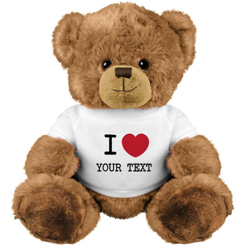 I Love Custom Text Teddy Bear: 10 Inch Teddy Bear Stuffed Animal