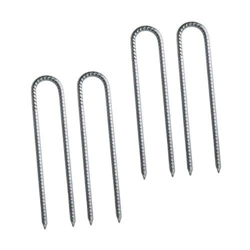 Happyyami 4pcs Windproof Pile Ground Anchor Wear-Resistant Ground Stake Windproof Ground Stake Trampoline Anchors Trampoline Slide Outdoor Teepee U- Multifunction Galvanized Steel Tent Pegs