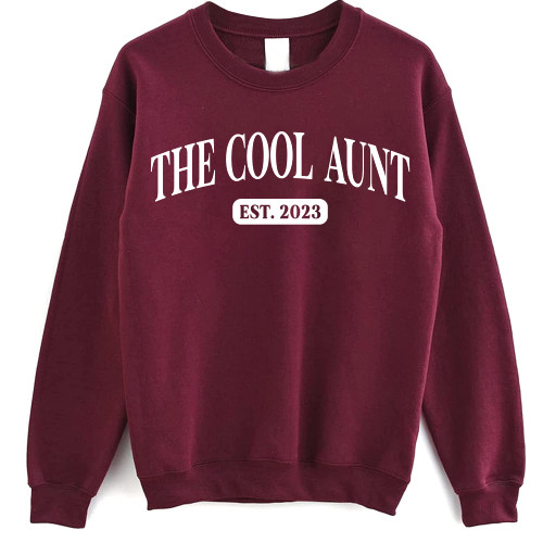 The Cool Aunt Sweatshirt - Custom Est Year Auntie Crewneck Sweatshirt, Cool Aunt Sweater, Personalized Gifts For Aunts The Cool Aunt Sweatshirt - Custom Est Year Auntie Crewneck Sweatshirt, Cool Aunt Sweater, Personalized Gifts For Aunts