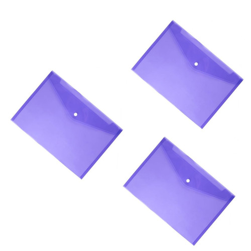 NUOBESTY 36 Pcs Letter envelopes Document Bag folders with Pockets Plastic envelopes with snap Closure Document Pouch Envelopes Plastic Pocket folders Important File Rack pp a4 Purple
