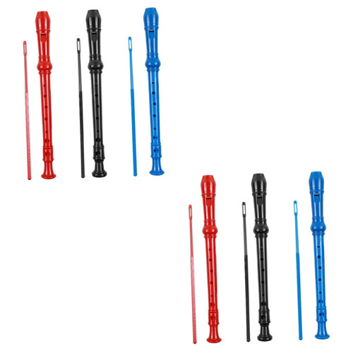 Vaguelly 6 Sets Swan 8 Hole Flute Professional Clarinet Recorder Instrument Plastic 8-hole Clarinet Professional Kids Wind Instrument Simple Clarinet Instrument Child Abs Metal Portable