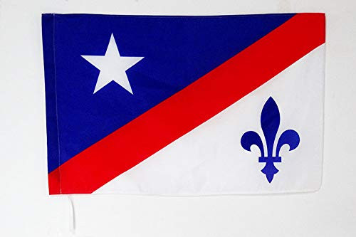 AZ FLAG French Americans Flag 2' x 3' for a Pole - Franco-Americans Flags 60 x 90 cm - Banner 2x3 ft with Hole