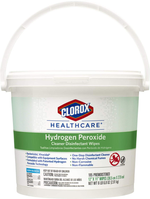 CloroxPro Healthcare Hydrogen Peroxide Cleaner Disinfectant Wipes, Healthcare Cleaning and Industrial Cleaning, Clorox Disinfectant, 185 Count - 30826 CloroxPro Healthcare Hydrogen Peroxide Cleaner Disinfectant Wipes, Healthcare Cleaning and Industrial Cleaning, Clorox Disinfectant, 185 Count - 30826