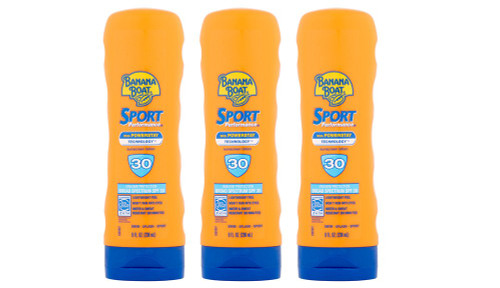 Banana Boat Sport dXtaa Performance Lotion Sunscreens with PowerStay Technology, SPF 30, 8 Ounce (3 Pack)