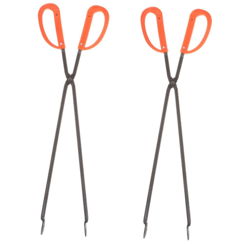 JOEBO 2pcs Tongs Garbage Pickup Clip Trash Clamp Litter Grabber Hook Handle Metal Pickup Sticks Garbage Clamps Handle Grabber Trash Picking Clips Trash Grabber Garbage Picking Tool