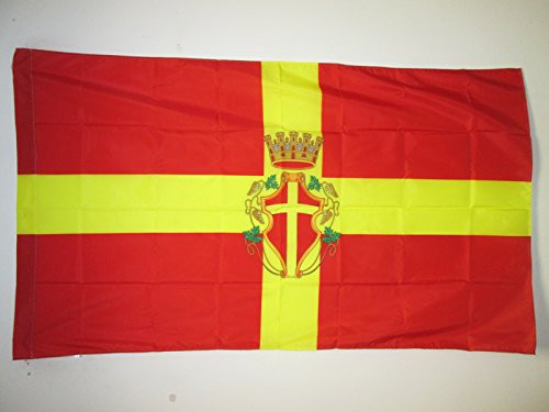 AZ FLAG Messina with arms Flag 2' x 3' for a Pole - Messina in Sicily Flags 60 x 90 cm - Banner 2x3 ft with Hole