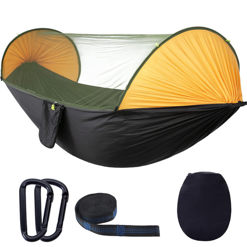 Automatic Hammock Net Tent Travel Camping Beach Yard Outdoor with Bag Black Buckle Hammocks