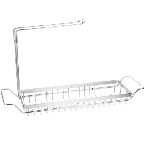 Mikinona Telescopic Sink Rack Over The Sink Shelf Kitchen Storage Kitchen Sink Organizer 304 Stainless Steel Silver Sponge Holder Sink Storage Rack Sink Storage Organizer Dish Towels