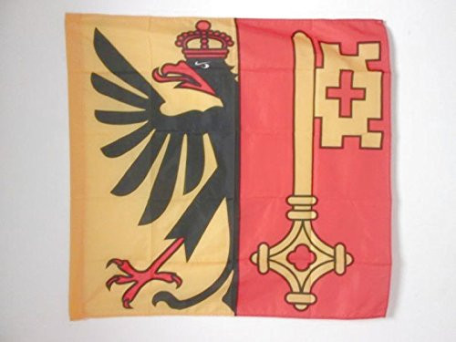 AZ FLAG Canton of Geneva Flag 3' x 3' for a Pole - Geneva - GE Flags 90 x 90 cm - Banner 3x3 ft with Hole