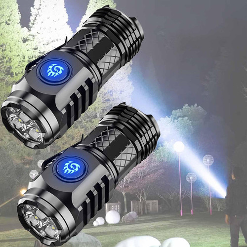 2024 Three-Eyed Monster Mini Flashlight,Linterna Mini Flash Super Power,German Three-Eyed Monster Mini Flash Super Power Flashlight (Black*2)
