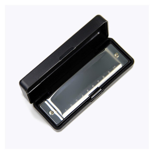 Brass Stainless Steel 10 Hole C Tone Diatonic Harmonica With Case Harmonica kit