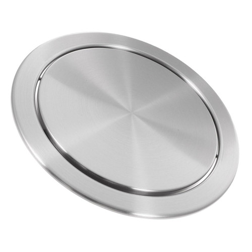Alipis Stainless Steel Trash can Automatic Trash can trashcan Tabletop recessed Cover can Cover Trash Bucket Cover Trash Grommet Clamshell Built-in 430 Stainless Steel Kitchen Supplies