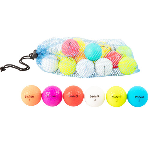 Clean Green Golf Balls 36 Recycled and Used Volvik Golf Balls Mix Includes Volvik Vivid Golf Balls, Volvik Vivid xt, Volvik Matte Golf Balls - Used Golf Balls for Men and Women (36)