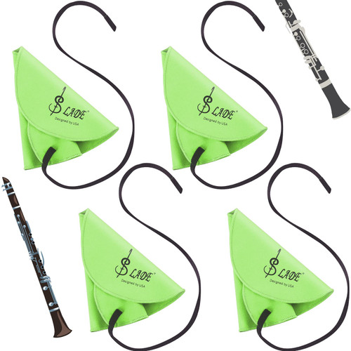 4 Pcs Clarinet Swab Cloth Clarinet Cleaner Clarinet Cleaning Cloth Swab for Inside Tube Suitable Clarinet Piccolo Flute Sax Saxophone (Green)