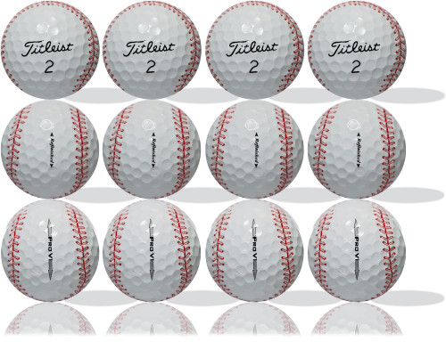 Baseball ProV1 Certified Refinished Golf Balls by GBM Golf (1 Dozen) - Golf Gift, Gift for Dad, Gift for Husband, Golf Ball Gift