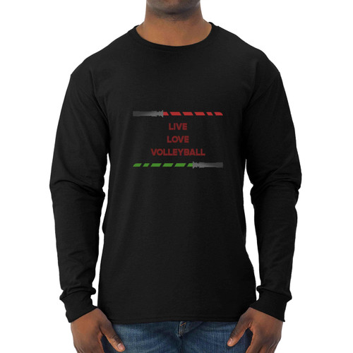 Ideal Birthday Gift for Volleyball Girls - Live Love Volleyball Navy and Multicolor Men Women Multi Size Black Long Sleeve T-shirt