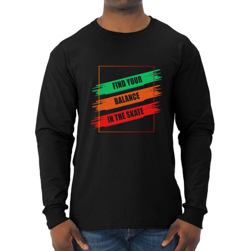 Skater Tarot - Fun Gift for Skateboarders - Pixelated Skateboarding Design Multi Size Black Long Sleeve T-shirt