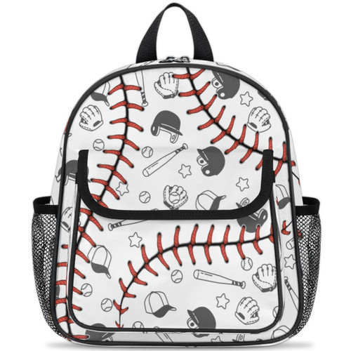 OMFUNS Sport Baseball Ball Toddler Backpack for Boys Girls Cute Baseball Kids Backpack Kindergarten Nursery Preschool Bookbag Travel Children School Bag with Chest Strap