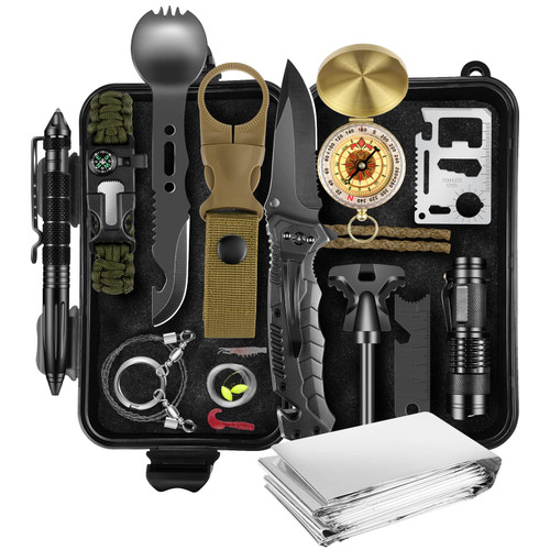 Gifts for Men Dad Husband, Christmas Day, Survival Kits 14 in 1,Survival Gear and Equipment, Cool Gadget, Birthday Gifts for Him Boy Boyfriend Teen Son Daughter Kids Women, for Hiking,Outdoor Camping