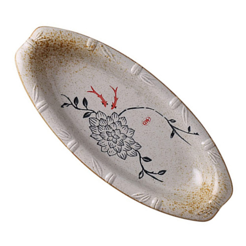 Hemoton Dinner Plates Porcelain Fish Platter Sushi Serving Tray Fish Serving Platter Dish Ceramic Sushi Dish Oval s Dining Plates Fish Steam Plate Snack Platter Food Ceramics Sashimi