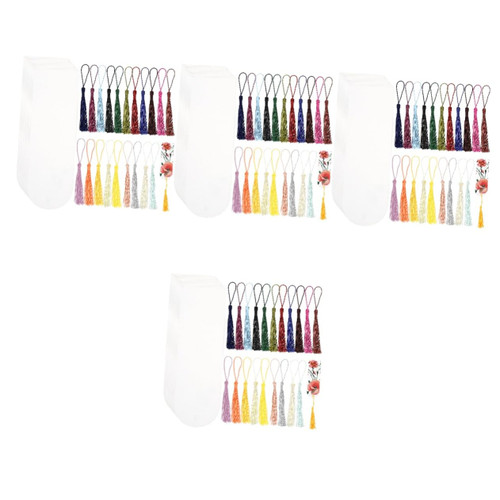 MAGICLULU 4 Sets Blank Bookmark Bookmarks DIY Bookmark Decor School Supplies Delicate Book Marker Book Label Office Supplies Page Marker Student Supply Fine Child Acrylic Tassel Pendant