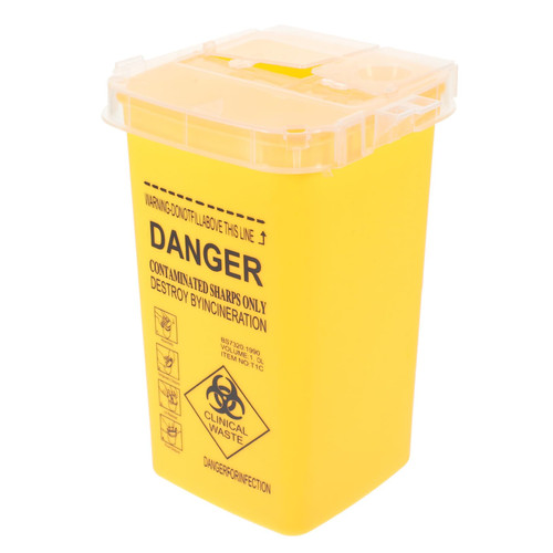 Hemoton Waste Sharps Container Sharps Plastic Bucket 2 Gallon Sharps Container Small Sharps Container 2 Gallon Container with Lid Needle Sharps Container Travel Pp Disposable
