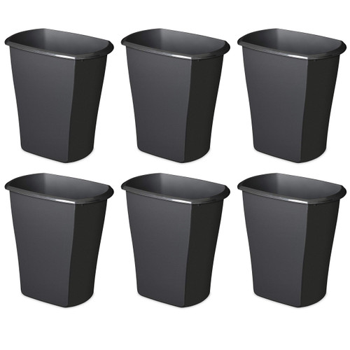 Sterilite 5.5 Gal./21 L Rectangular Wastebaskets, 5.5 Gallon, Black
