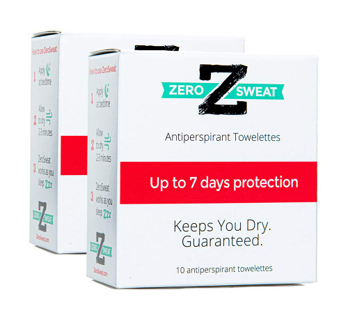 ZeroSweat Antiperspirant Wipes Deodorant | Clinical Strength Hyperhidrosis Treatment - Reduces Armpit Sweat - 20 Wipes Wipes New & Improved