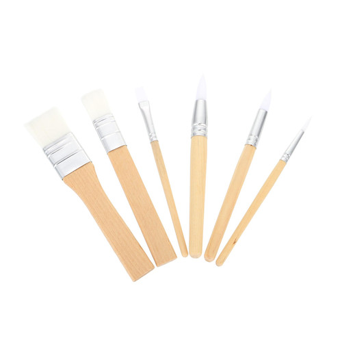 Anneome 6pcs Round Paint Brush Paint for Kids Painting Supplies for Kids Oil Painting Brush Miniature Paint Nylon Hair Paint Brush Watercolor Painting Supplies Bamboo Clean Short Game