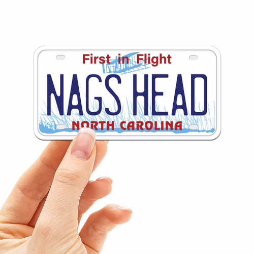 North Carolina License Plate Sticker, Choose Your NC City Bumper Sticker - Southern Decal for Hydroflask (Nags Head)