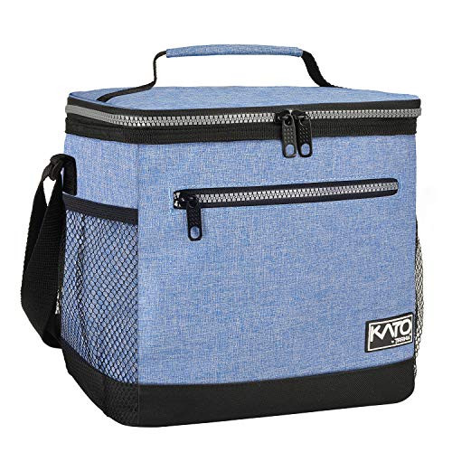 Large Insulated Lunch Bag for Women Men, 10L Leakproof Thermal Reusable Lunch Box for Adult & Kids, Tall Meal Prep Lunch Cooler Tote for Office Work by Tirrinia, Light Blue