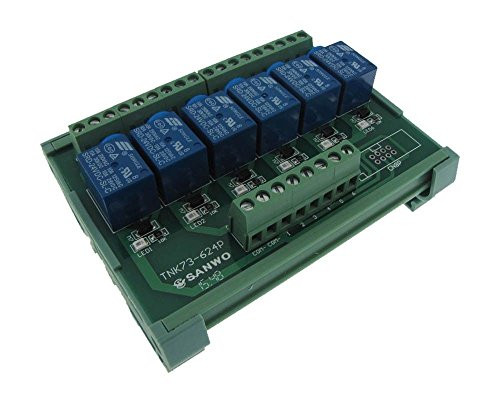 6CH 6 Channels 24VDC Relay Board PLC DIN Rail Mounting NPN