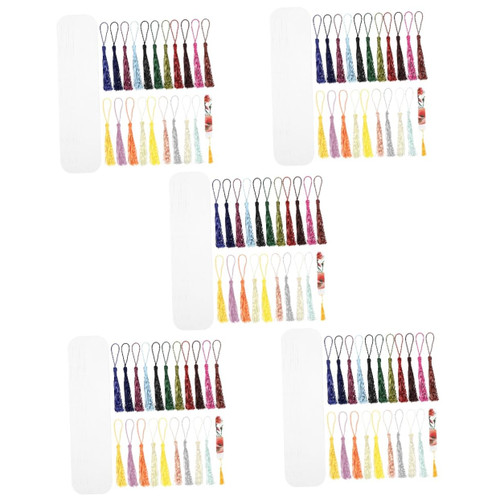 STOBOK 5 Sets Blank Bookmark Bookmarks DIY Bookmark Decor Reading Page Markers Office Supplies Convenient Bookmark Book Label DIY Blank Page Marker Tassel Fine Acrylic Student