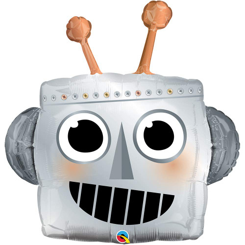 Qualatex 35" Robot Head Foil Balloon, Multicolor