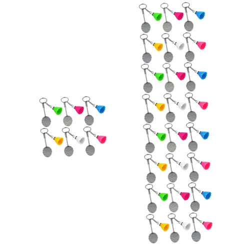 STOBOK 30 Pcs Badminton Keychain Badminton Team Gift Guitar Pendant Bag Key Chain Tennis Party Favors Shuttlecock Key Chain Badminton Keyrings Mini Gifts Miss Metal Guitar Bag Football