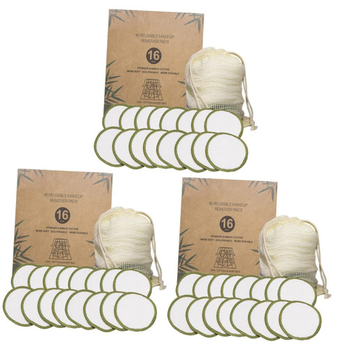 Ipetboom 48 Pcs Box Loofah Sponge Pads Cotton Pads for Reusable Makeup Pads Face Washing Pad Makeup Remover Pad Facial Wipes Makeup Remover Facial Cotton Face Wipe Pad Eyes Powder Puff