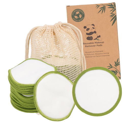 64 Pcs Makeup Remover Face Wash Facial Pads Compressed Make up Powder Puff Cleaning Wipes Face Cleansing Pads Makeup Remover Pads Makeup Powder Puffs Face Pad Washable Bamboo Fiber