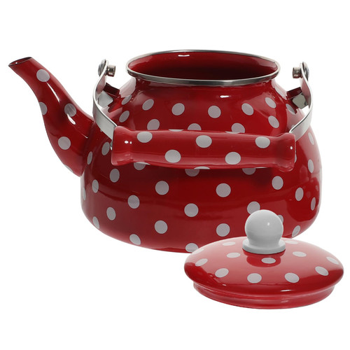 FELTECHELECTR Enamel Kettle Stovetop Water Pot Pour over Drip Pot Loose Tea Maker Pour over Tea Pot Water Boiling Kettle Hand Blunt Kettle Coffee Maker Kettle Stove Top Teapot Vintage Whistle