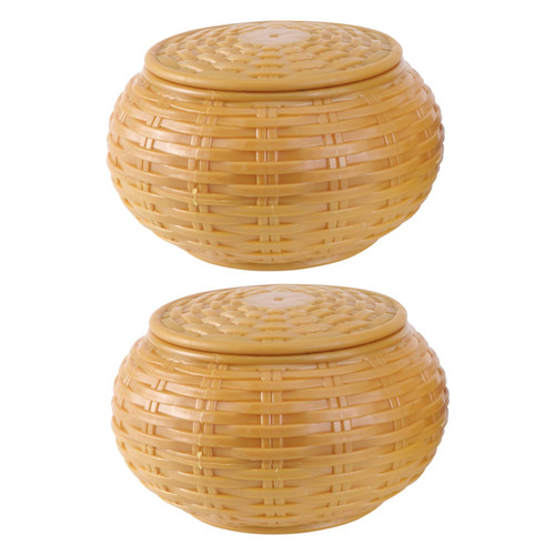 Alasum 6 pcs Go jar Chinese Chess Board Game Bamboo Go Board Storage case Board Games Accessories Go Game Chess Storage Container Go Game Bowl Plastic containers Wood Jar Wooden Child Set