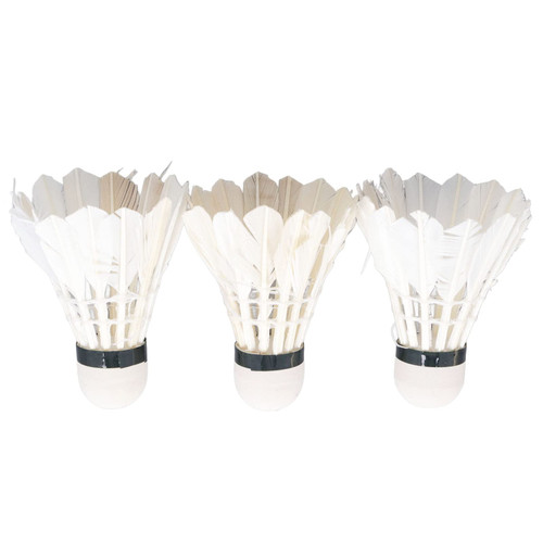 White Goose Feather Shuttlecocks, Impact Resistance Stable Accurate Control Goose Feather Badminton Durable Lightweight 3pcs for Sports Training for Outdoor